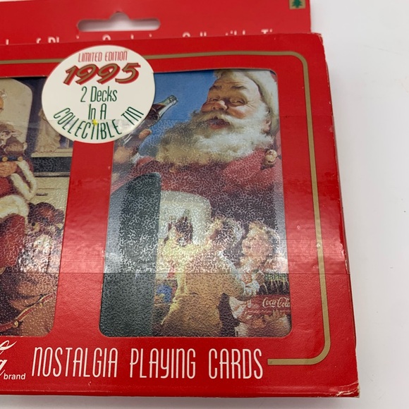 Vintage LIMITED EDITION 1995 Coca~Cola NOSTALGIA Playing Cards 2 Decks In Tin - Picture 3 of 6